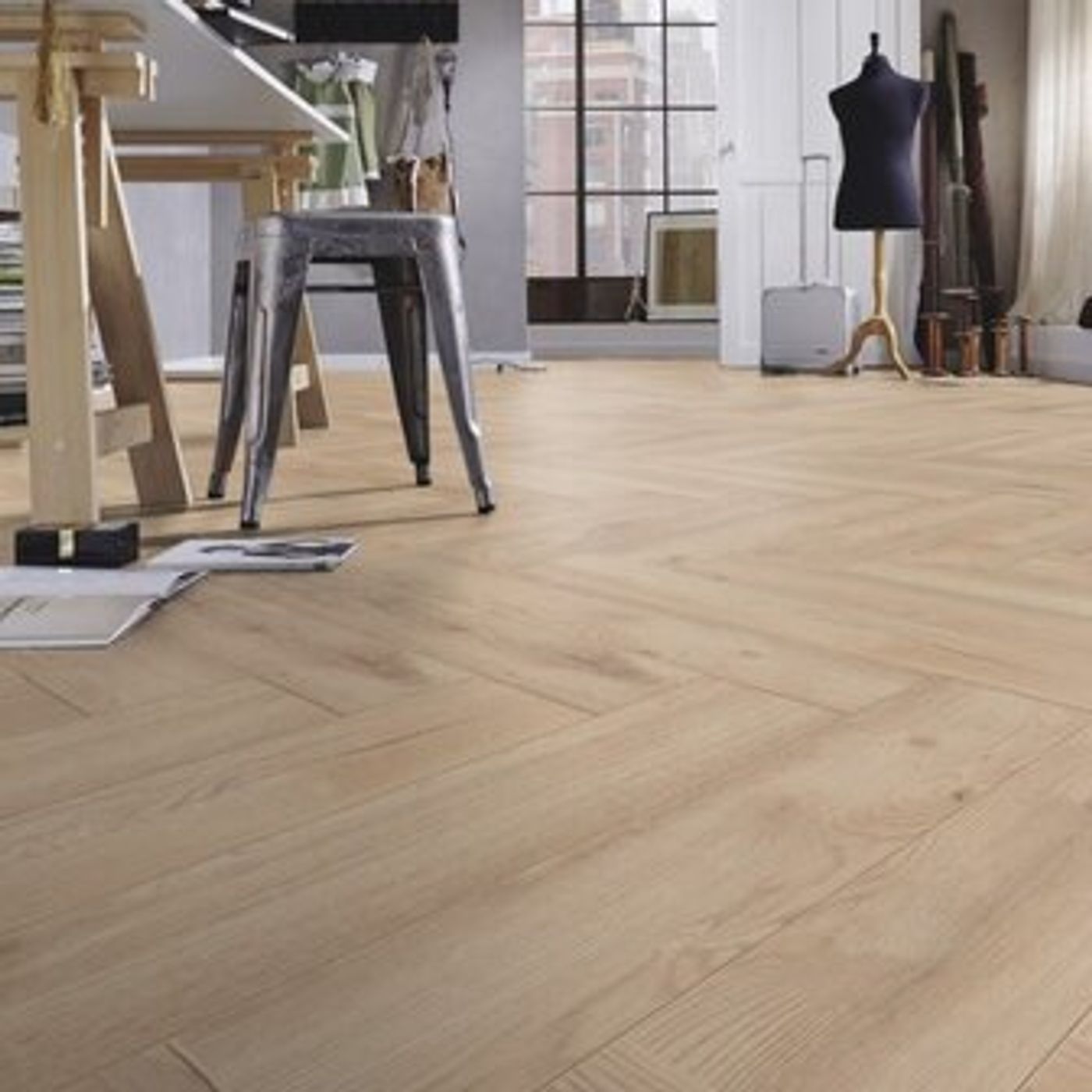 VAREPRØVE - Laminat Kronotex Herringbone Toulouse Oak